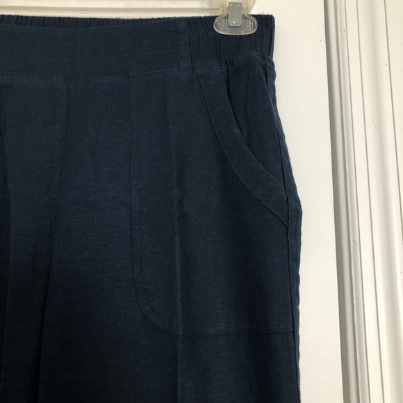 Wahine Blue Navy Linen Blend Pants - Picture 4 of 6